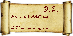 Dudás Petúnia névjegykártya